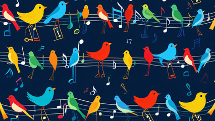 Sticker - pattern with birds