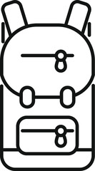 Poster - Simple line art icon of a hiking backpack, evoking a sense of adventure and the great outdoors
