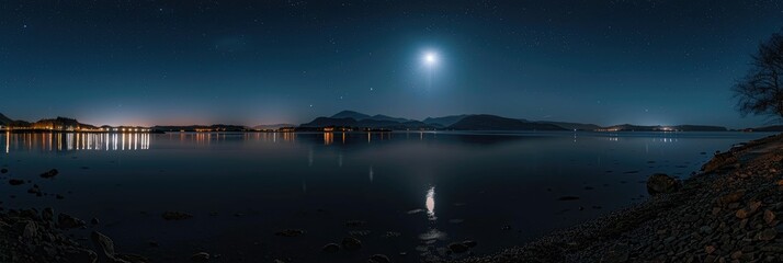 Poster - A captivating night brightened by the full moon.