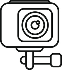 Poster - Simple icon of an action camera mounted for filming sporting events