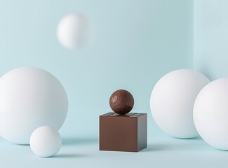 Poster - Background with white circles and chocolate box