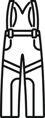 Poster - Simple modern black and white illustration of warm winter pants for skiing or snowboarding, isolated on a white background