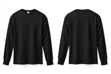 Black long sleeve tshirt mockup isolated created with Generative AI