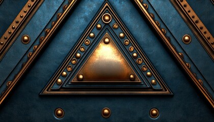 Wall Mural - Metallic Triangular Design with Gold Accents