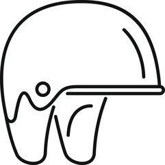 Poster - simple cricket helmet icon drawn with thin lines, perfect for sports related websites or apps