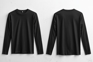 Black long sleeve tshirt mockup isolated created with Generative AI