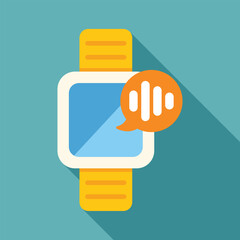 Poster - smartwatch is displaying a listening icon, indicating that the voice assistant is active and awaitin