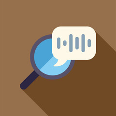 Poster - Concept of voice search, audio analysis or digital forensics with a magnifying glass inspecting a sound wave