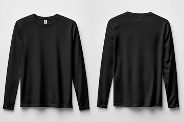 Black long sleeve tshirt mockup isolated created with Generative AI