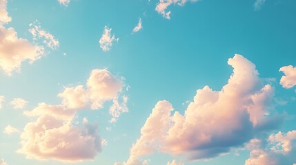 Poster - sky blue boundless sky horizon clouds shaggy clouds summer sky evening time evening sky : Generative AI