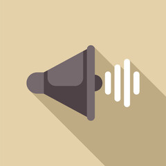 Poster - Megaphone is making sound waves in this flat design illustration with a long shadow