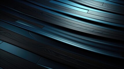 Fototapete - A futuristic cityscape with a neon blue hue, featuring high-tech elements and architecture.