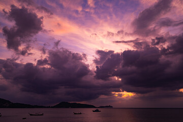 Sunset sky, Nature beautiful Light Sunset or sunrise over sea, Colorful dramatic majestic scenery sky,Amazing clouds and waves in sunset sky nature light cloud background