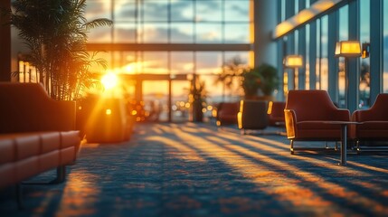 Poster - Empty airport lounge : Generative AI