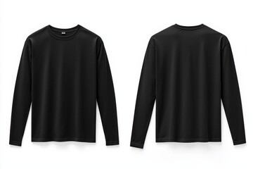 Black long sleeve tshirt mockup isolated created with Generative AI