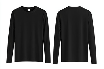 Black long sleeve tshirt mockup isolated created with Generative AI