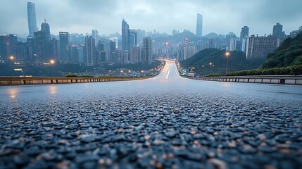 Leinwandbilder - City buildings skyline and asphalt road in Chongqing China : Generative AI