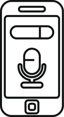 Poster - line drawing of a smartphone displaying a voice recording application icon