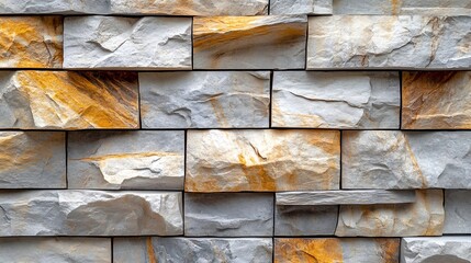 Poster - Modern decorative wall made of natural stone blocks : Generative AI