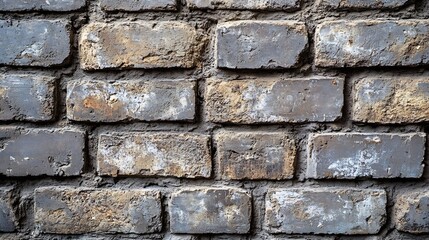 The photo shows a closeup view of a brick wall The bricks are uniformly arranged in a horizontal pattern with visible mortar lines between them The entire wall is painted a solid matte : Generative AI