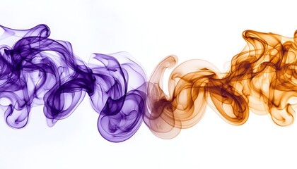 Poster - White canvas featuring artistic swirls of violet and amber.