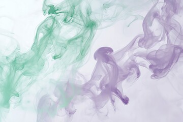 Poster - Wisps of sea green and lavender smoke drift gently against a clean backdrop.