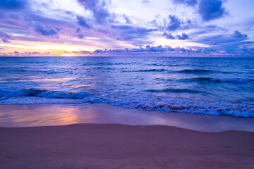 Sunset sky, Nature beautiful Light Sunset or sunrise over sea, Colorful dramatic majestic scenery sky,Amazing clouds and waves in sunset sky nature light cloud background