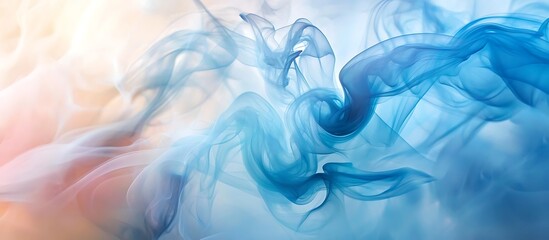 Aufkleber - Soft azure and creamy pearl smoke drift elegantly in a bright space.