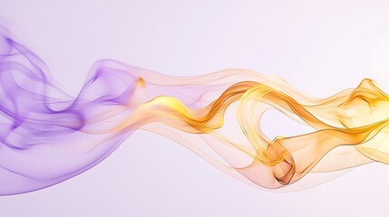 Aufkleber - Lavender and golden smoke create graceful trails in a simple style.