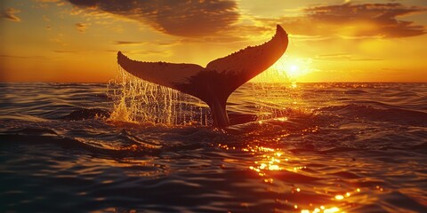 Canvas Print - Tail of a sperm whale Physeter macrocephalus