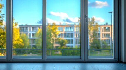 Poster - New system aluminium windows and doors PVC sash windows for American houses profil pvc slide rails for window sliding glass : Generative AI