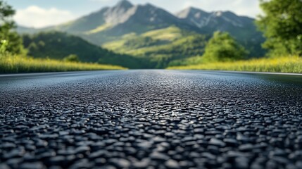 Poster - Asphalt road and mountain nature background : Generative AI