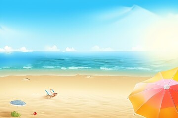 Wall Mural - beach with umbrella