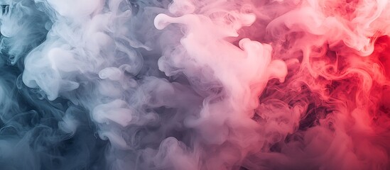 Poster - Graceful smoke plumes of pink and grey on a simple white backdrop.