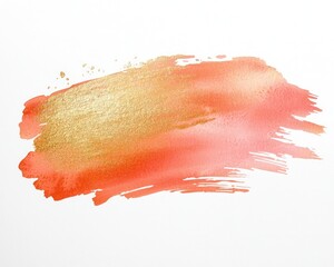 Poster - Coral watercolor art on white, framed in gold highlights.