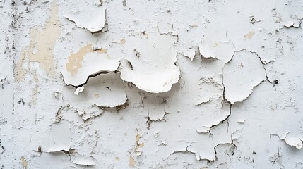 Aufkleber - An old battered wallPeeling plaster on the wall in the houseOld whitewash on the wallAbandoned building background : Generative AI