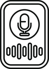 Poster - smartphone is recording audio message with microphone icon and sound wave symbol