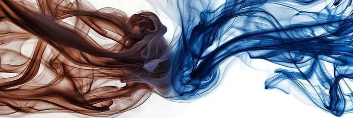 Aufkleber - Chocolate and deep blue smoke curl delicately in a high-quality image.