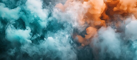 Poster - Simple backdrop with ethereal azure and cinnamon smoke plumes.