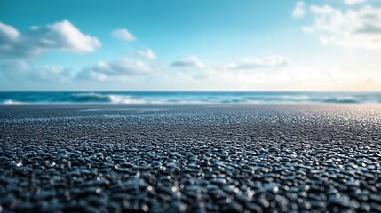 Poster - Asphalt road square and sea natural background : Generative AI
