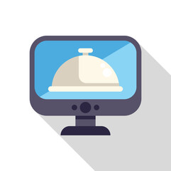 Poster - Flat vector icon representing online food delivery, catering services and restaurants