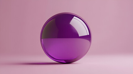 Sticker - Glossy Purple Sphere, Minimalist 3D Design Element for Website or Presentation