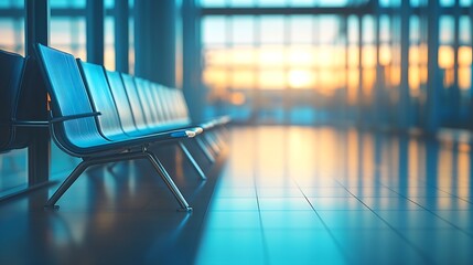 Poster - blur abstract background waiting room Airport : Generative AI