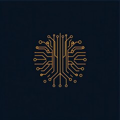 Aufkleber - Abstract Digital Brain Circuitry Illustration