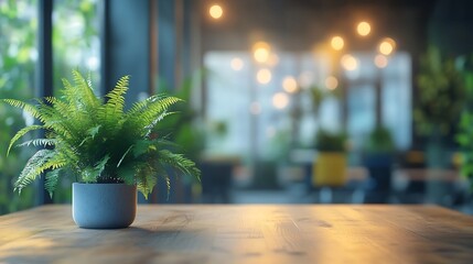 Aufkleber - Blur background of contemporary office with greenery and bright natural light Office interior photography Sustainable workplace environment concept Design for ecofriendly office spaces : Generative AI