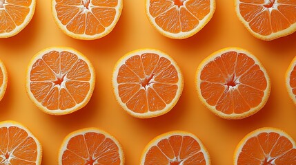 Aufkleber - Orange fruit pattern Healthy food background : Generative AI