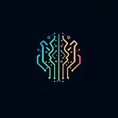 Fototapete - Abstract Illustration of a Brain with Circuitry