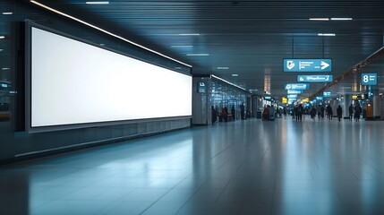 Aufkleber - blank billboard in the airport : Generative AI