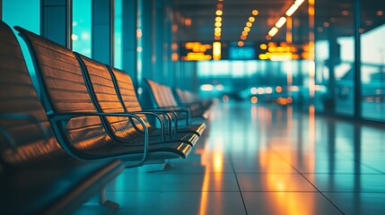 Poster - Empty airport lounge : Generative AI