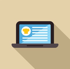 Poster - Modern laptop showcasing a website or application related to cooking, recipes, or culinary arts, featuring a prominent chef hat icon